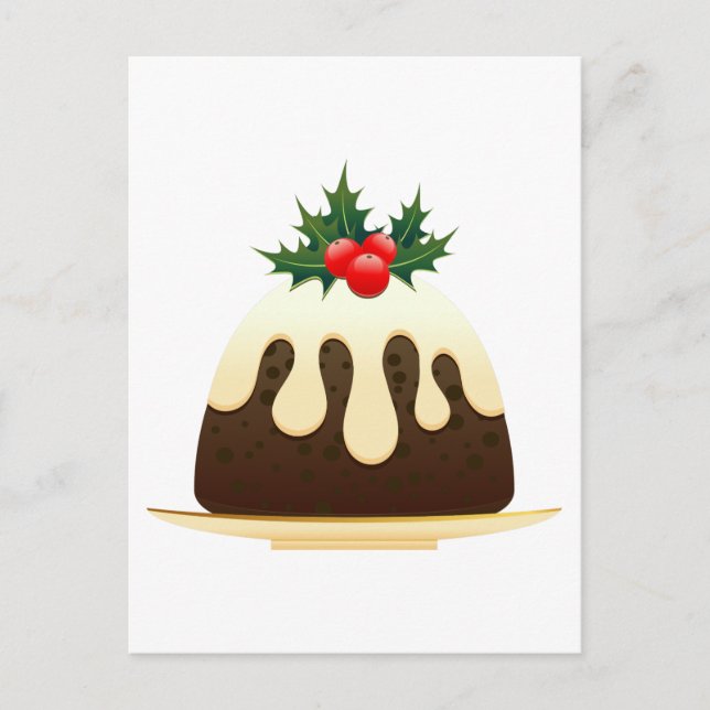 christmas puddings holiday postcard (Front)