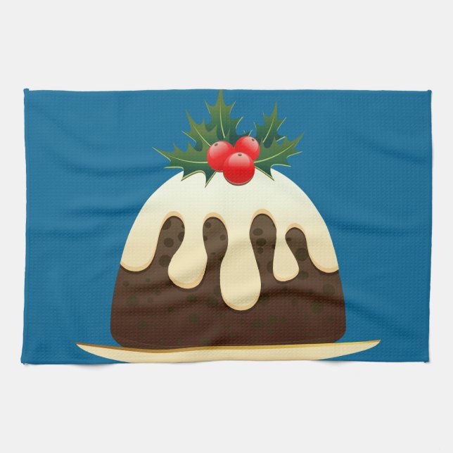 christmas puddings tea towel (Horizontal)