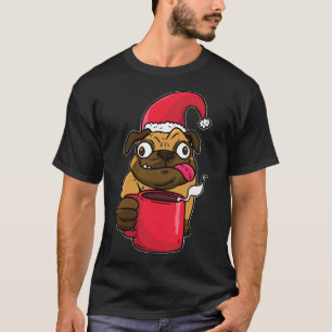 Christmas Pug Christmas Coffee Mulled Wine Xmas Sa T-Shirt