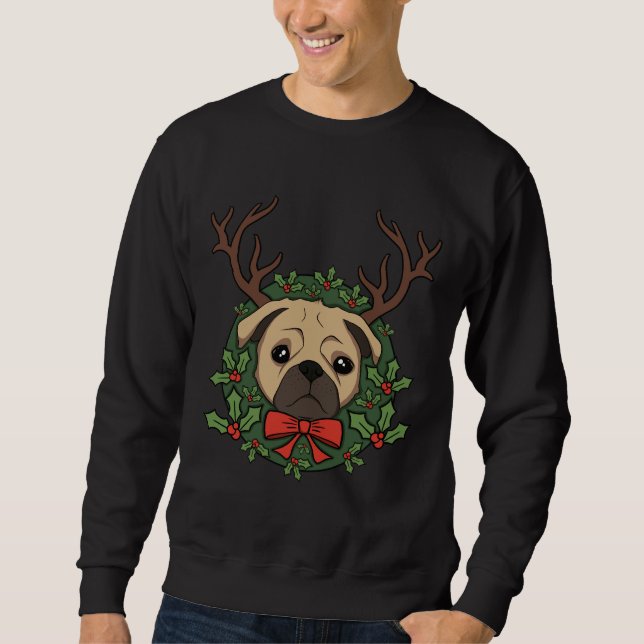 Christmas Pug Classic T-Shirt 621 Sweatshirt (Front)
