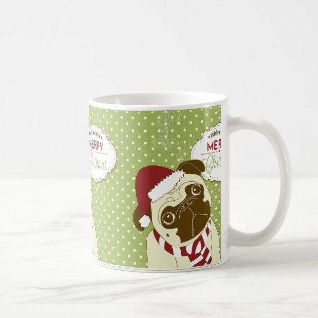Christmas Pug Coffee Mug (Right)