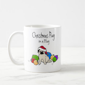 christmas pug coffee mug