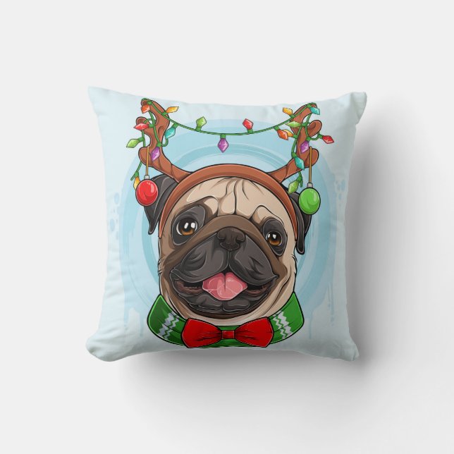 Christmas Pug Cushion (Front)