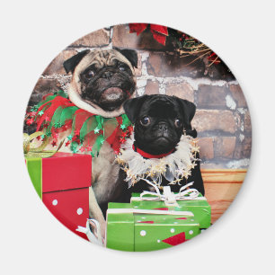 Christmas - Pug - Daisy Mae and Lily Lou Magnet