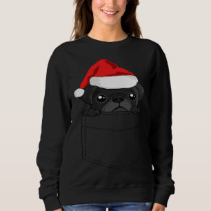 Christmas Pug Dog In Your Pocket Sweatshirt