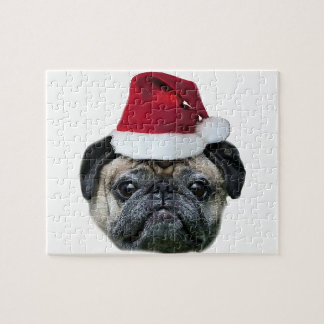 Christmas pug dog jigsaw puzzle (Horizontal)