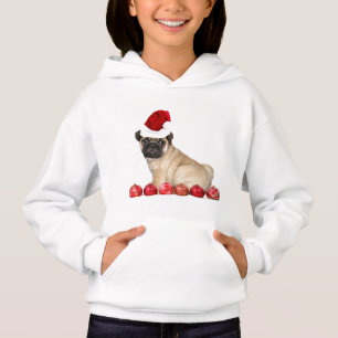 Christmas pug dog kids hoodie