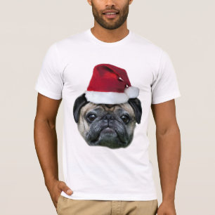 Christmas pug dog men's shirt