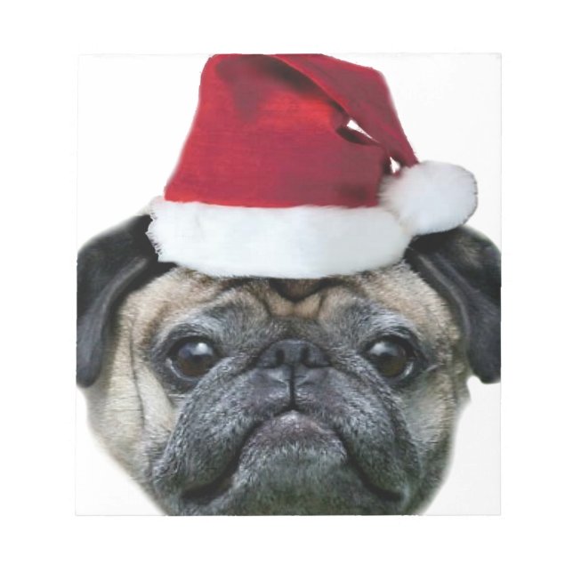Christmas pug dog notepad (Front)
