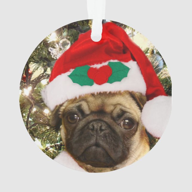 Christmas pug dog ornament (Back)