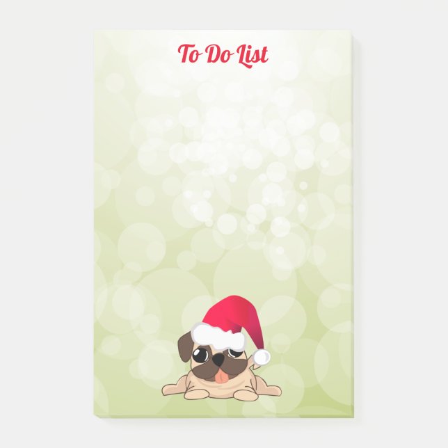 Christmas Pug Dog  Post-it® Notes 4 x 6 (Front)