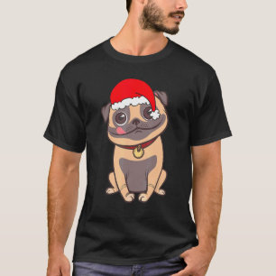 Christmas Pug Dog Santa hat Xmas Pajama For Boys K T-Shirt