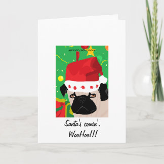 Christmas Pug Greeting Card