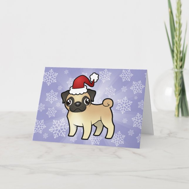Christmas Pug Holiday Card (Front)