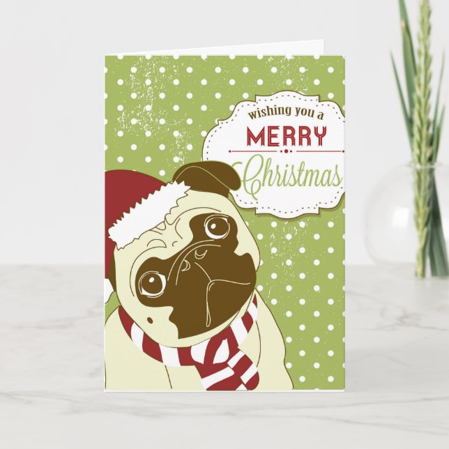 Christmas Pug Holiday Card (Front)