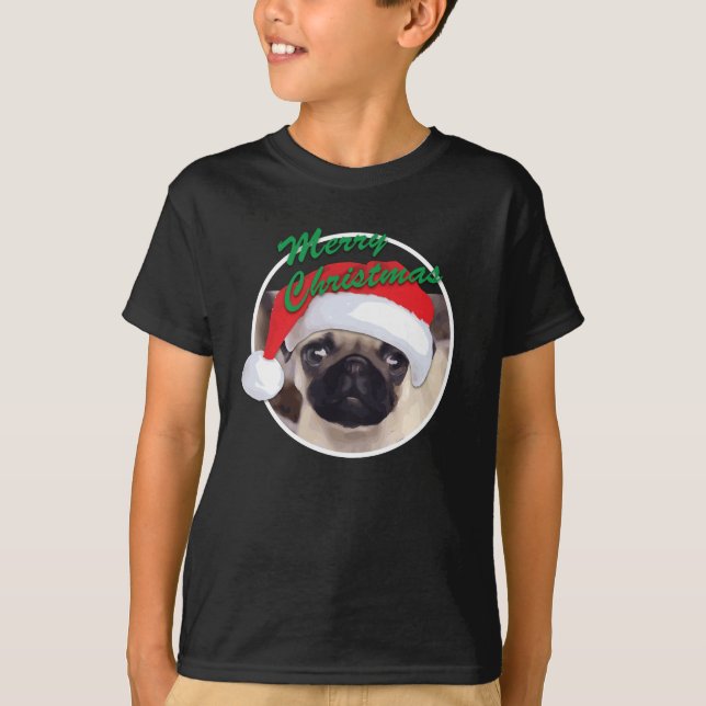 Christmas Pug - Kids' Basic Hanes T-Shirt (Front)