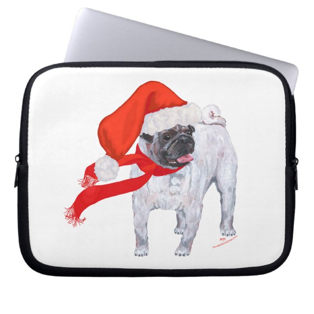 Christmas Pug Laptop Sleeve (Front)