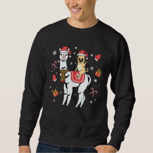 Christmas Pug Llama Dog Merry Christmas Alpaca Sweatshirt