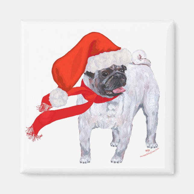 Christmas Pug Magnet (Front)
