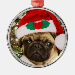 Christmas pug ornament