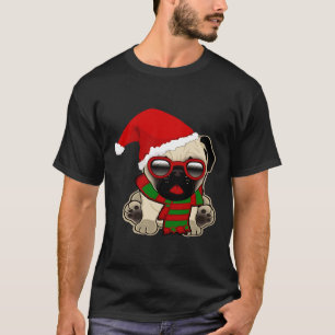 Christmas Pug Puppy in Santa Hat Classic 248 T-Shirt