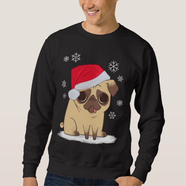 Christmas Pug (red) Classic T-Shirt 271 Sweatshirt (Front)