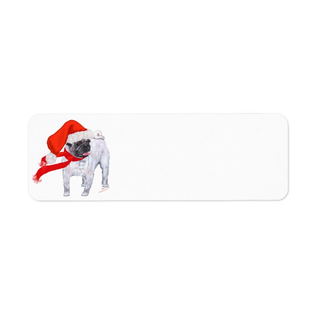 Christmas Pug Return Address Label (Front)