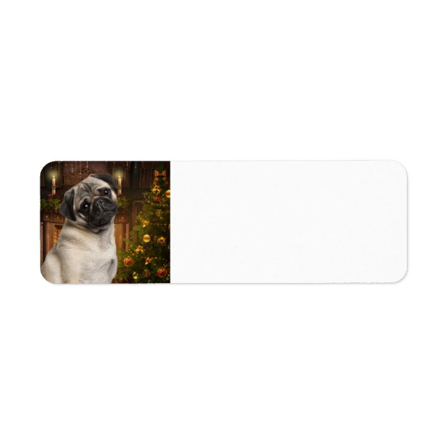 Christmas Pug Return Address Labels (Front)
