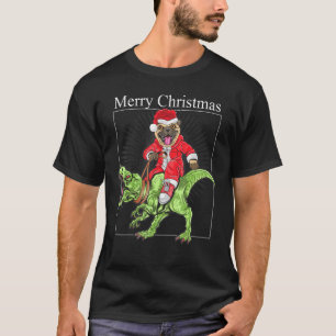 Christmas Pug Riding A Dinosaur Funny Dog Christma T-Shirt