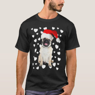 Christmas Pug Santa Hat Holiday Dog Mum Dad Xmas L T-Shirt