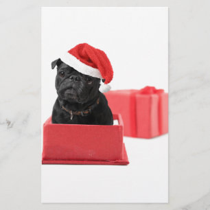 Christmas pug stationery