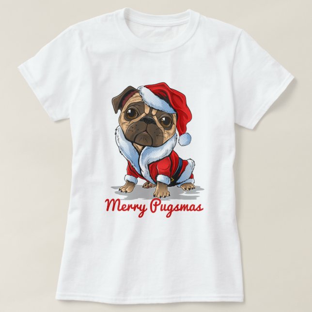 Christmas Pug T-Shirt (Design Front)