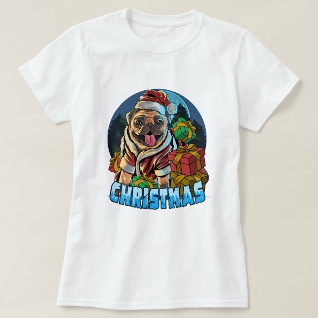 Christmas Pug T-Shirt (Design Front)