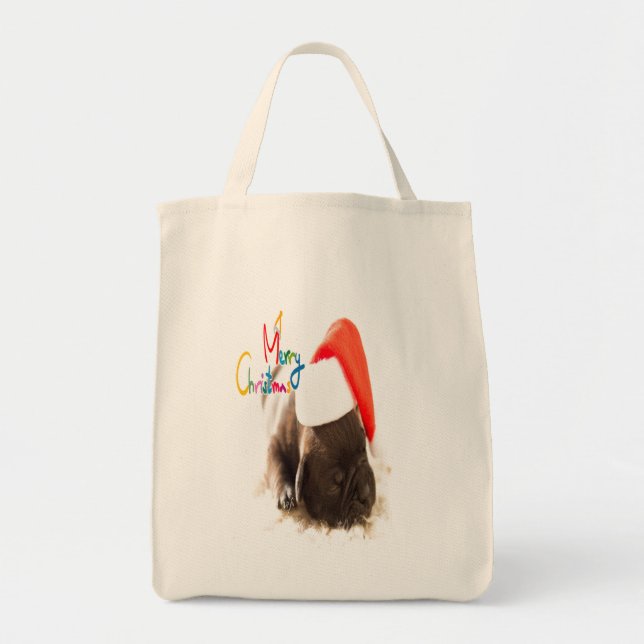 Christmas pug tote bag (Front)