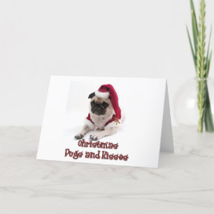 Christmas Pugs and Kisses Holiday Card