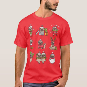 Christmas Pugs  Cute Pug Lover Christmas Premium T T-Shirt