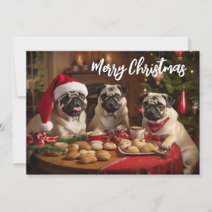 Christmas Pugs Holiday Card