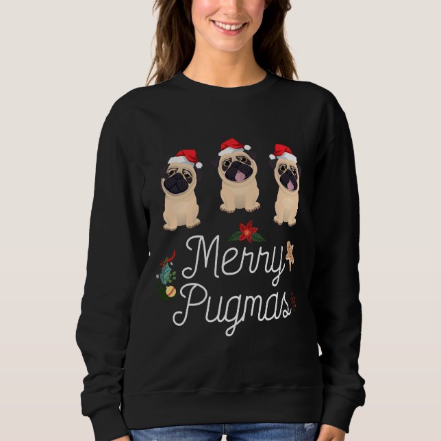 Christmas Pugs Merry Pugmas Essential T-Shirt 179 Sweatshirt (Front)
