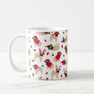 Christmas Pugs White Coffee Mug