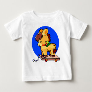 Christmas Pull-toy Horse Baby T-Shirt