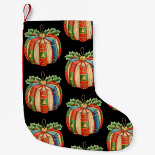 Christmas Pumpkin Book Reading Lovers Xmas Teacher Small Christmas Stocking