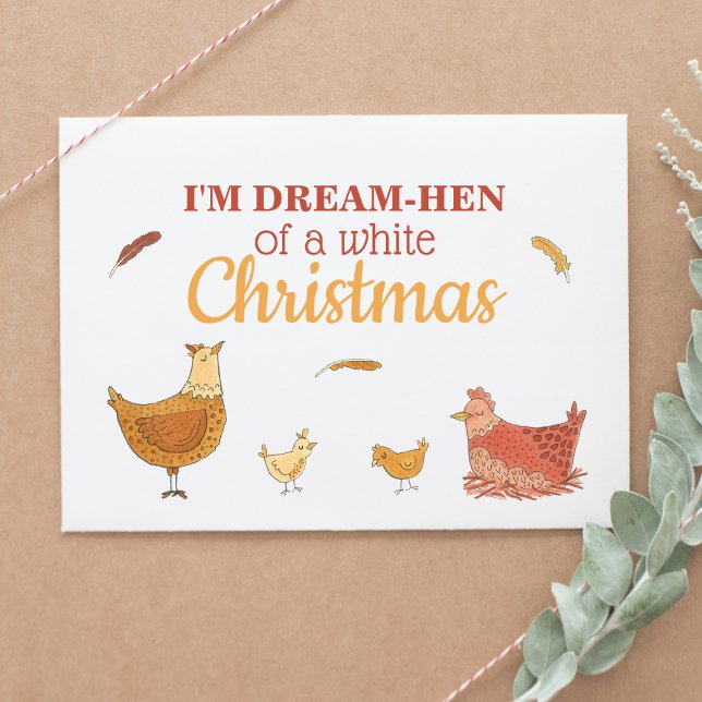 Christmas Pun Chickens Holiday Postcard (Creator Uploaded)