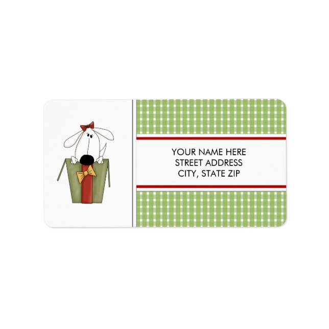 Christmas Puppy Dog Address Mailing Labels (Front)