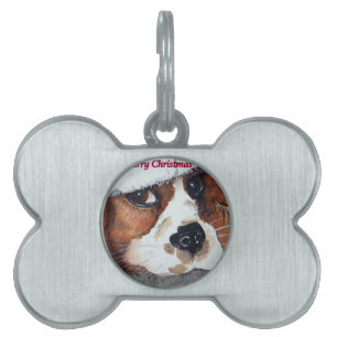 Christmas puppy dog pet ID tag