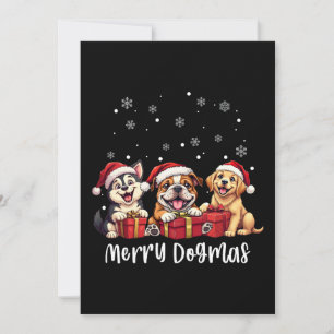 Christmas Puppy Dogs Merry Dogmas Invitation