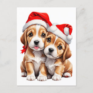 Christmas Puppy Dogs Postcard