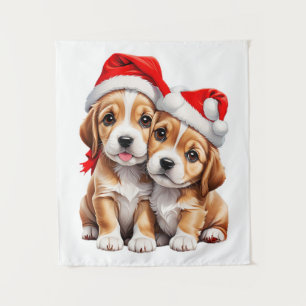 Christmas Puppy Dogs Tapestry