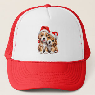 Christmas Puppy Dogs Trucker Hat