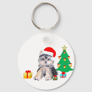 christmas puppy key ring