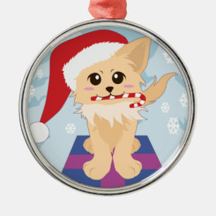 Christmas Puppy Metal Ornament